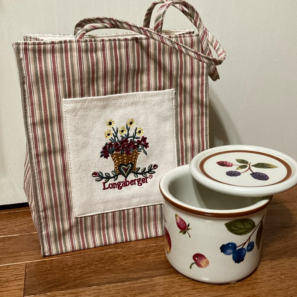 Longaberger Bundle - Bag and Canister Crock (NWOT) - Picture 1 of 15